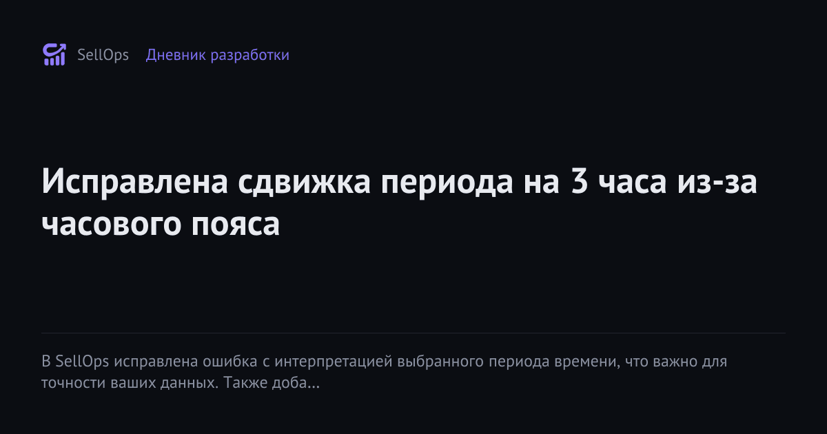 Исправлена сдвижка периода на 3 часа из-за часового пояса
