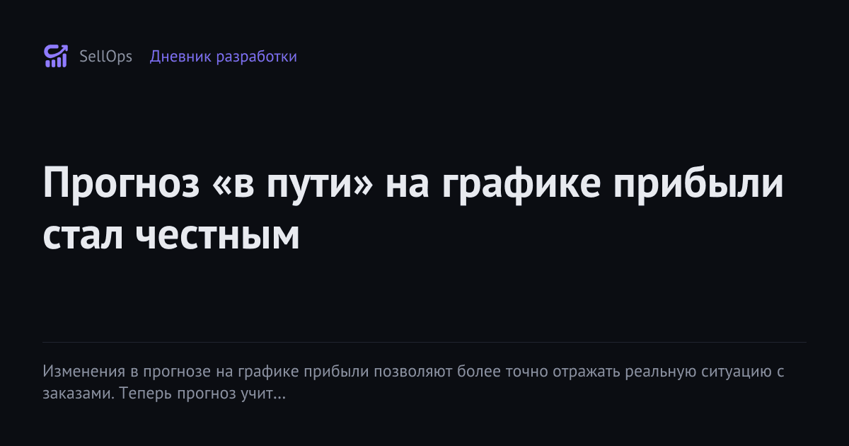 Прогноз «в пути» на графике прибыли стал честным