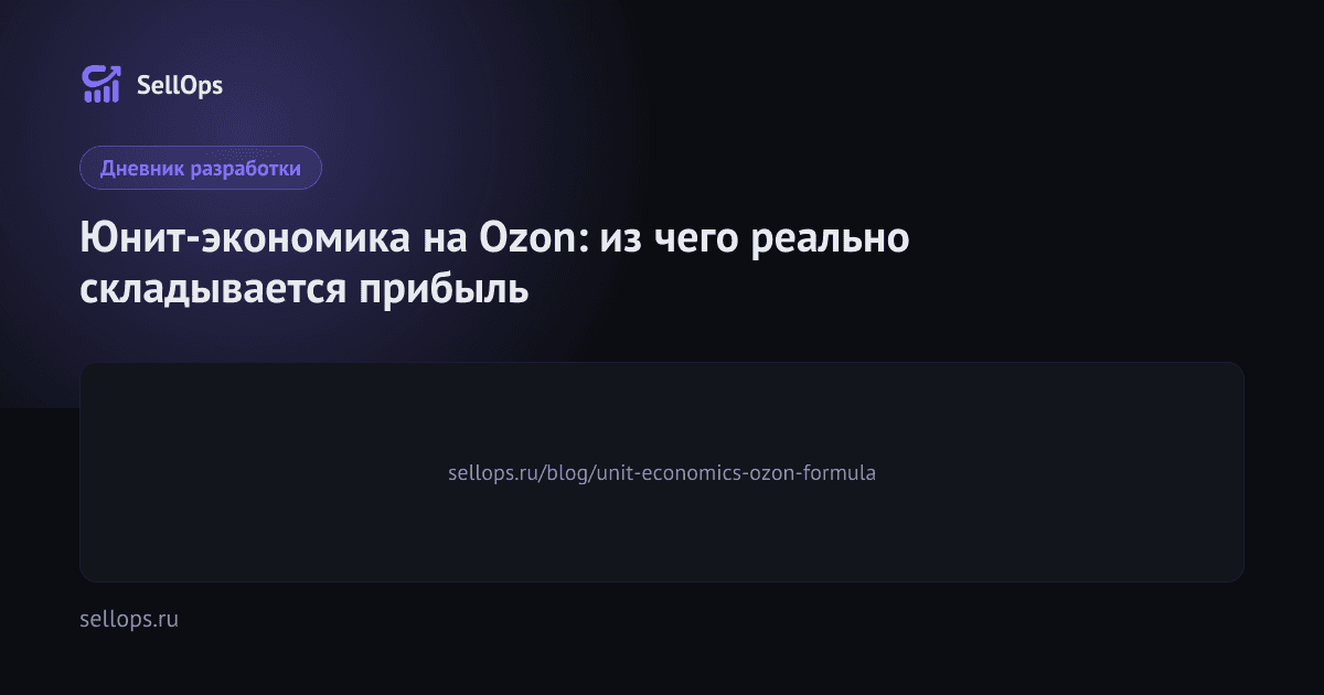 Юнит-экономика на Ozon: из чего реально складывается прибыль